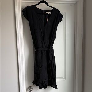 Loft Plus Elegant Black Ruffle Romper